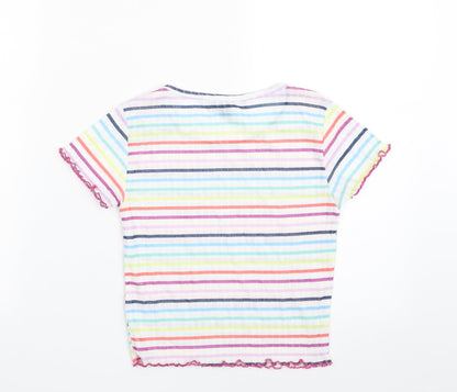 Primark Womens Multicoloured Striped Polyester Pullover Sweatshirt Size 8  Pullover