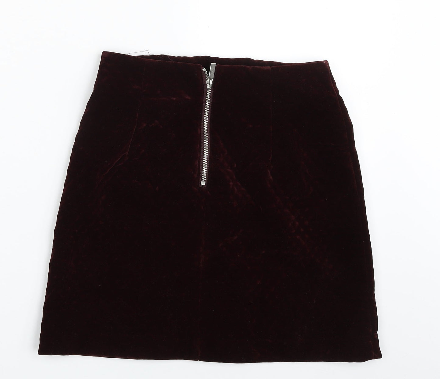 New Look Womens Purple Argyle/Diamond Polyester A-Line Skirt Size 6   Zip