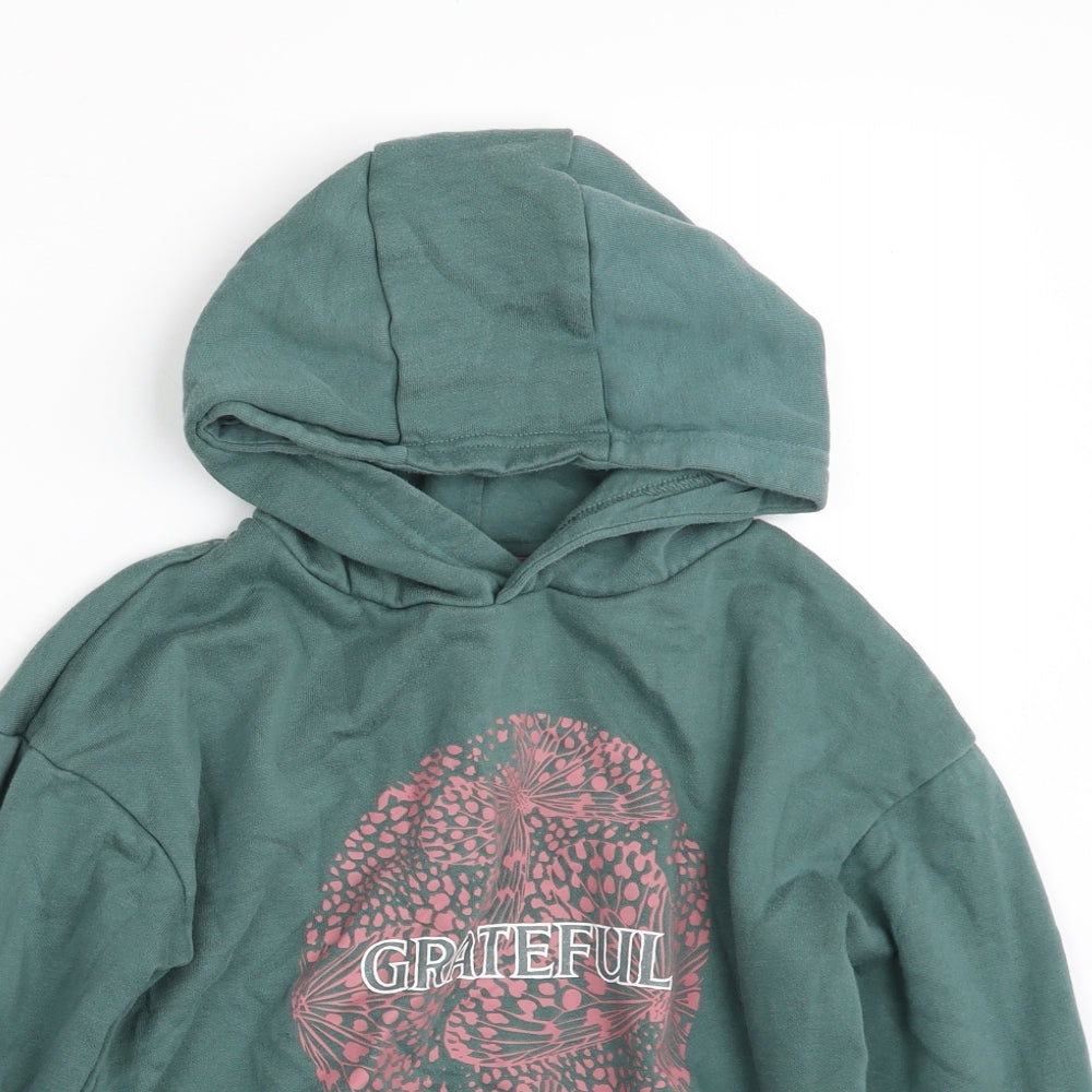 Primark Girls Green  Cotton Pullover Hoodie Size 9-10 Years  Pullover - Grateful