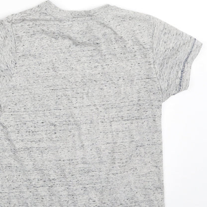 Matalan Boys Grey  Cotton Pullover T-Shirt Size 8 Years Crew Neck Pullover - Good Vibes