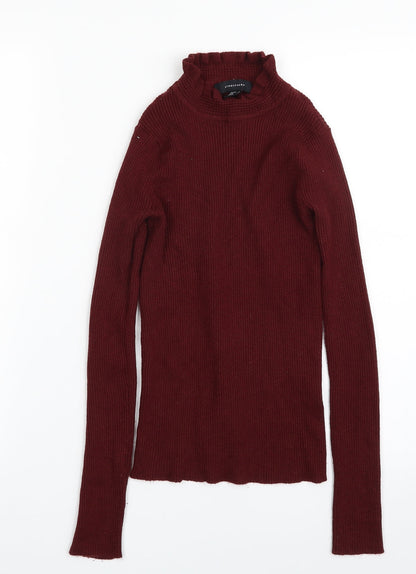 Atmosphere Womens Purple High Neck  Viscose Pullover Jumper Size 8