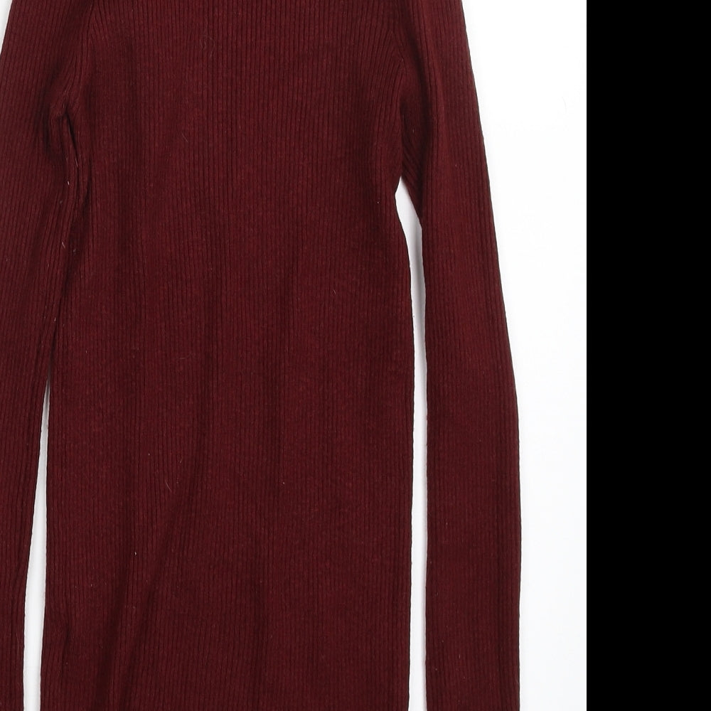 Atmosphere Womens Purple High Neck  Viscose Pullover Jumper Size 8