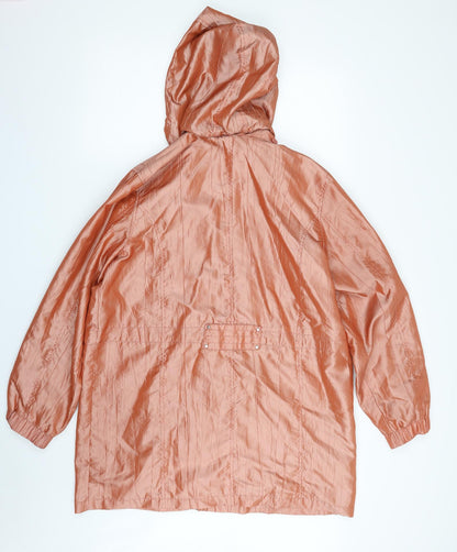Back view of J B C Collection women’s orange jacket, size UK 18, zip