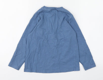 NEXT Boys Blue  100% Cotton Basic T-Shirt Size 5 Years Round Neck Pullover - Monkey