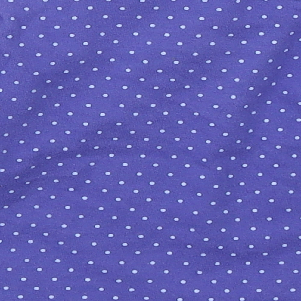 Marks and Spencer Girls Purple Polka Dot 100% Cotton Basic T-Shirt Size 6-9 Months Round Neck Pullover
