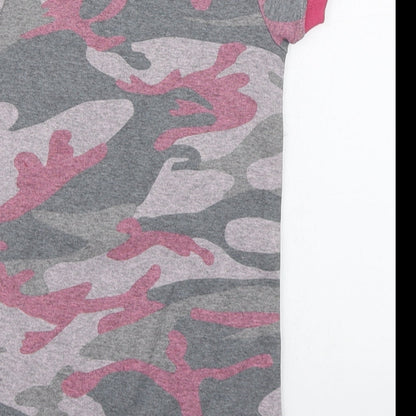 Treasure Island Girls Multicoloured Camouflage Cotton Babygrow One-Piece Size 18 Months  Button - Skull
