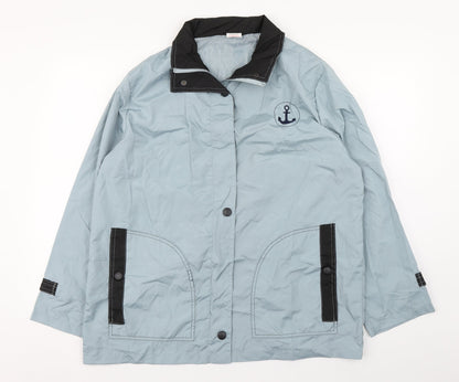 Anne De Lancay Womens Blue   Windbreaker Coat Size M  Zip