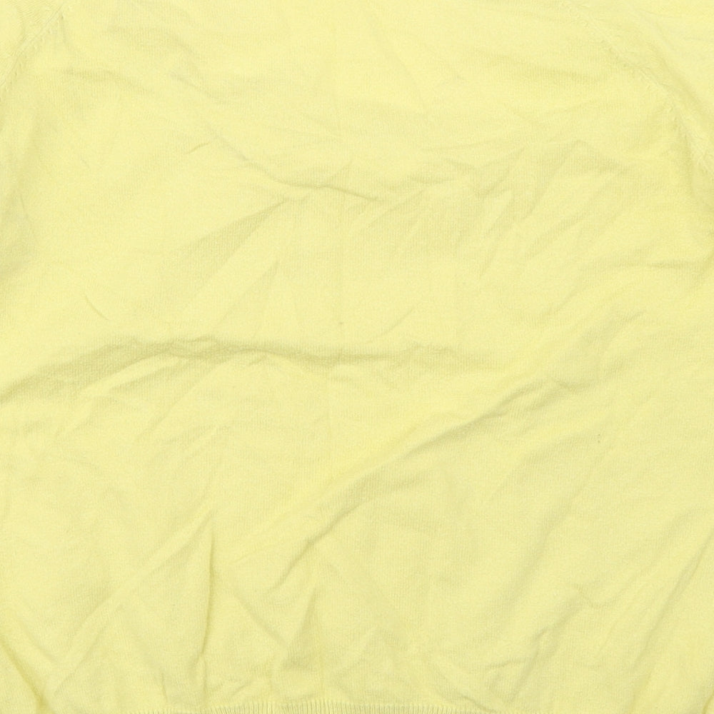 George Womens Yellow  Cotton Basic Blouse Size 14 Scoop Neck
