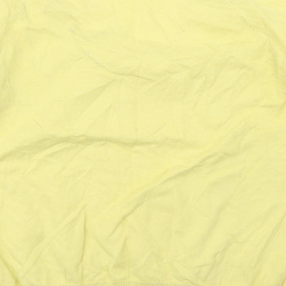 George Womens Yellow  Cotton Basic Blouse Size 14 Scoop Neck