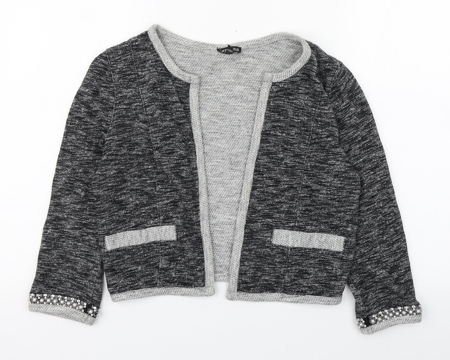 Womens UK Size XS Express Grey Cardigan Jumper
