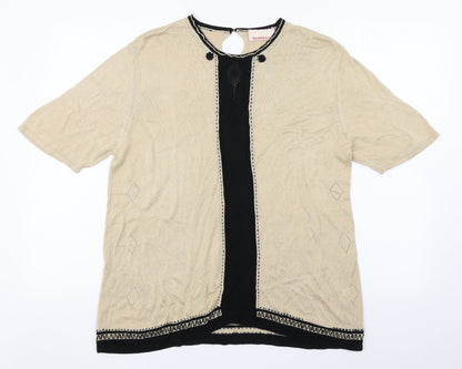 Womens UK Size 16 Riddella Beige Basic Blouse