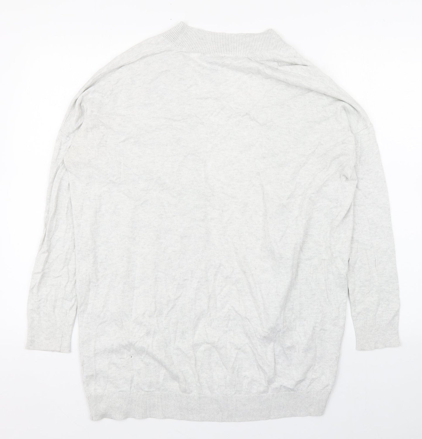 Gap Womens Grey V-Neck  Cotton Cardigan Jumper Size S