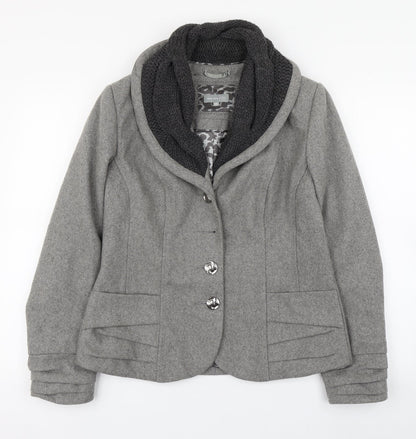 Womens UK Size 12 Per Una Grey Pea Coat