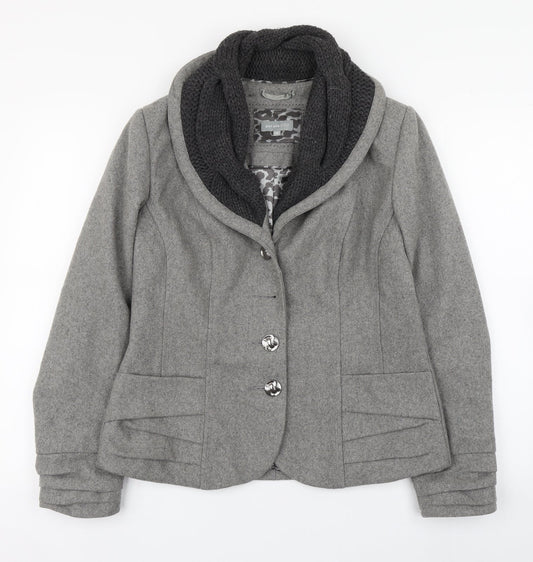 Womens UK Size 12 Per Una Grey Pea Coat