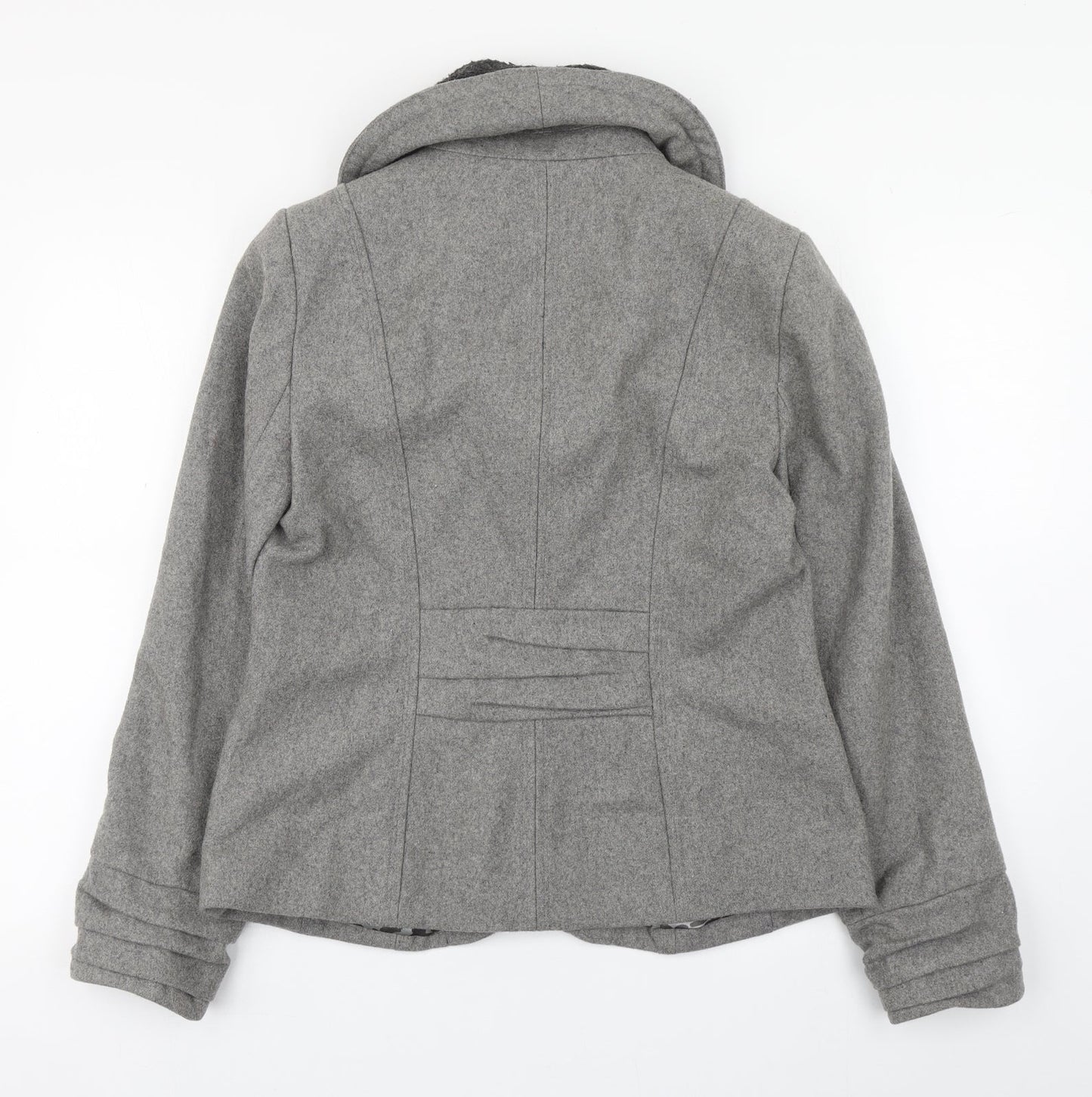 Womens UK Size 12 Per Una Grey Pea Coat