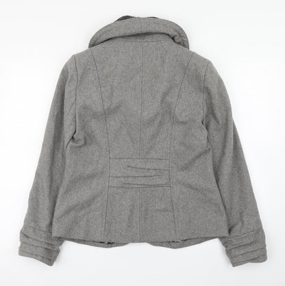 Womens UK Size 12 Per Una Grey Pea Coat
