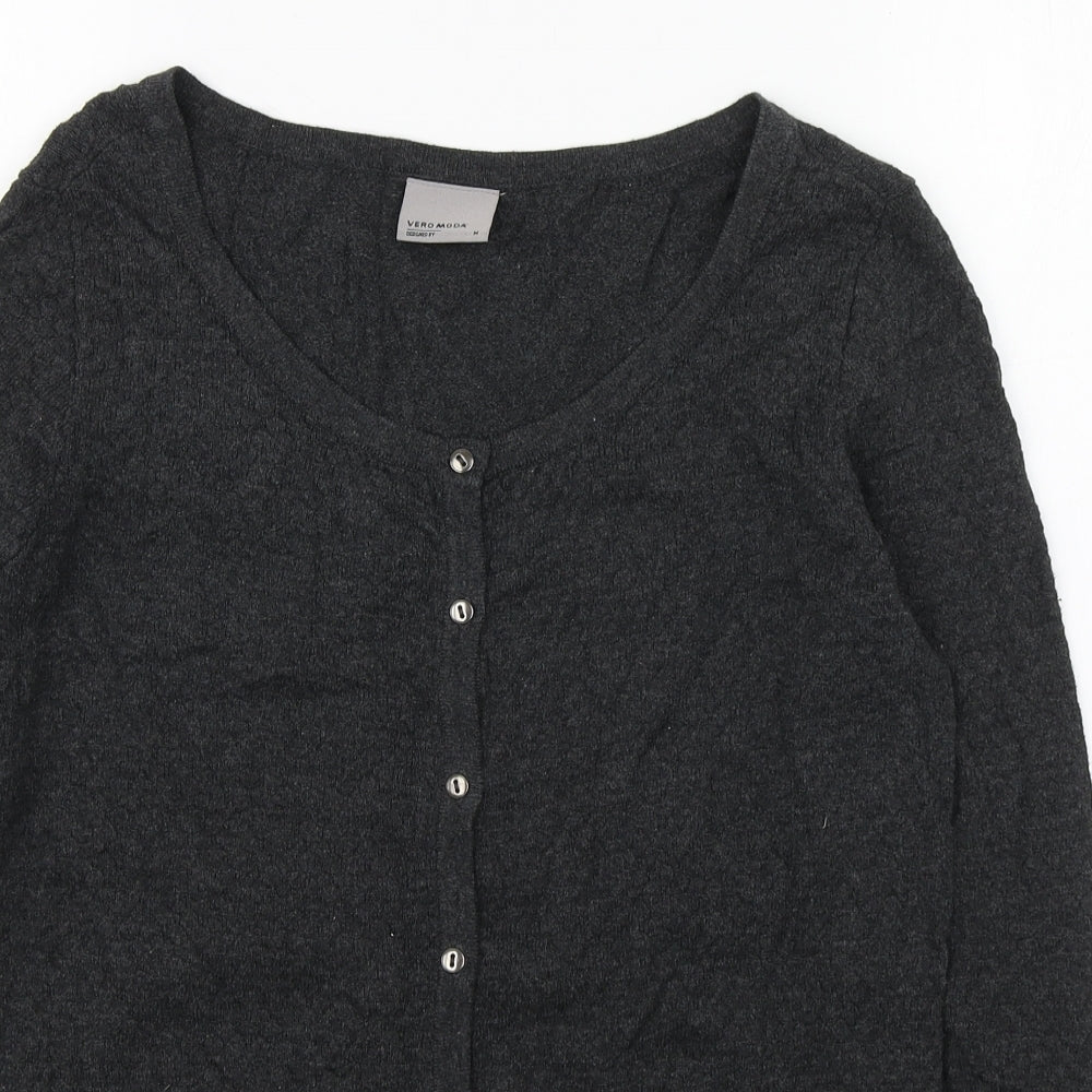 Womens UK Size M VERO MODA Grey Cardigan Jumper