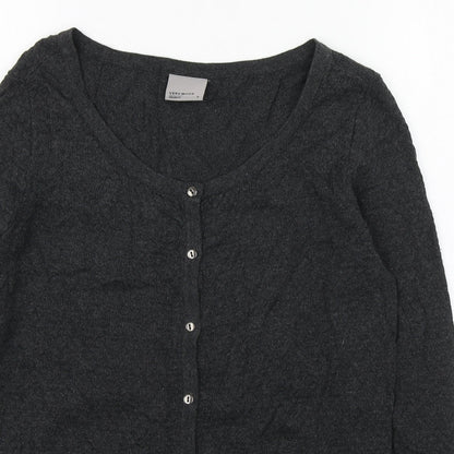 Womens UK Size M VERO MODA Grey Cardigan Jumper