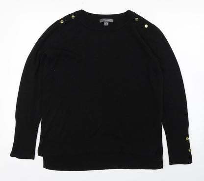Primark Womens Black  Acrylic Basic T-Shirt Size 12 Round Neck