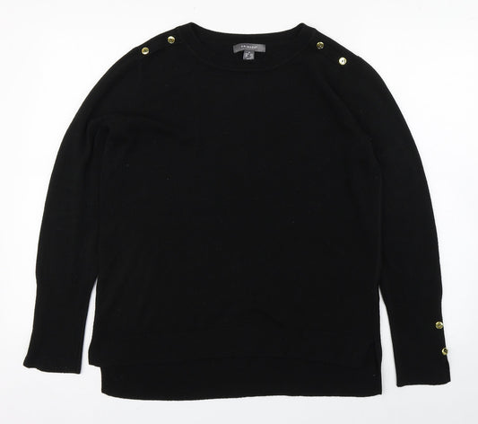 Primark Womens Black  Acrylic Basic T-Shirt Size 12 Round Neck