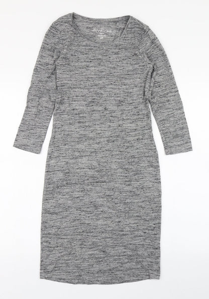 H&M Womens Grey  Cotton T-Shirt Dress  Size S  Round Neck Pullover