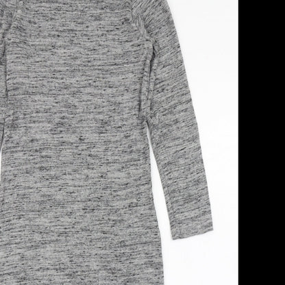 H&M Womens Grey  Cotton T-Shirt Dress  Size S  Round Neck Pullover