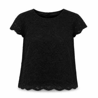 Philosophy Womens Black  Nylon Basic Blouse Size M Round Neck