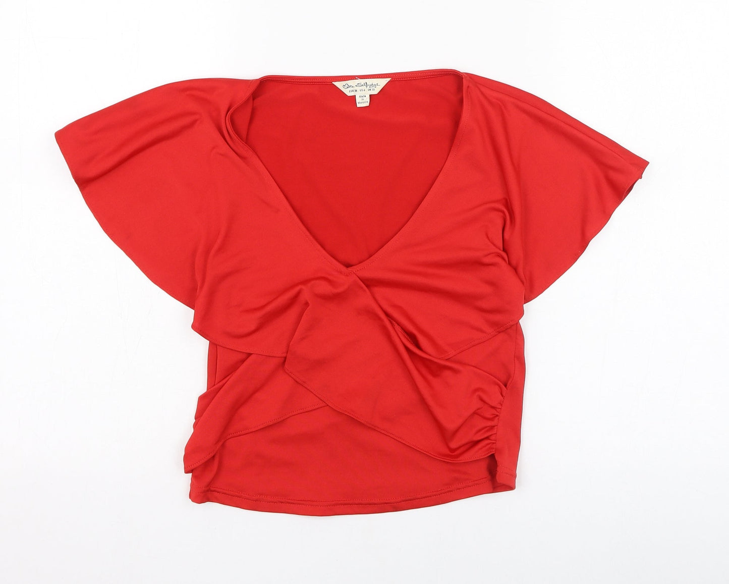 Womens UK Size 10 Miss Selfridge Red Basic Blouse