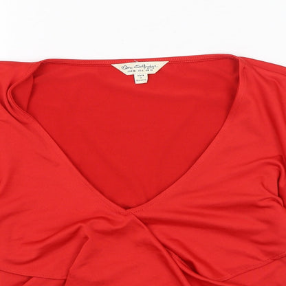 Womens UK Size 10 Miss Selfridge Red Basic Blouse