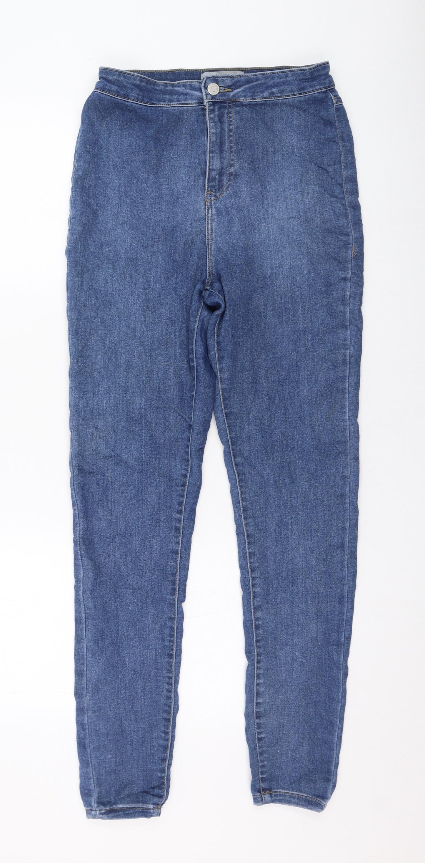 New London Womens Blue  Cotton Skinny Jeans Size 12 L28 in Regular Zip