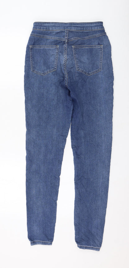 New London Womens Blue  Cotton Skinny Jeans Size 12 L28 in Regular Zip