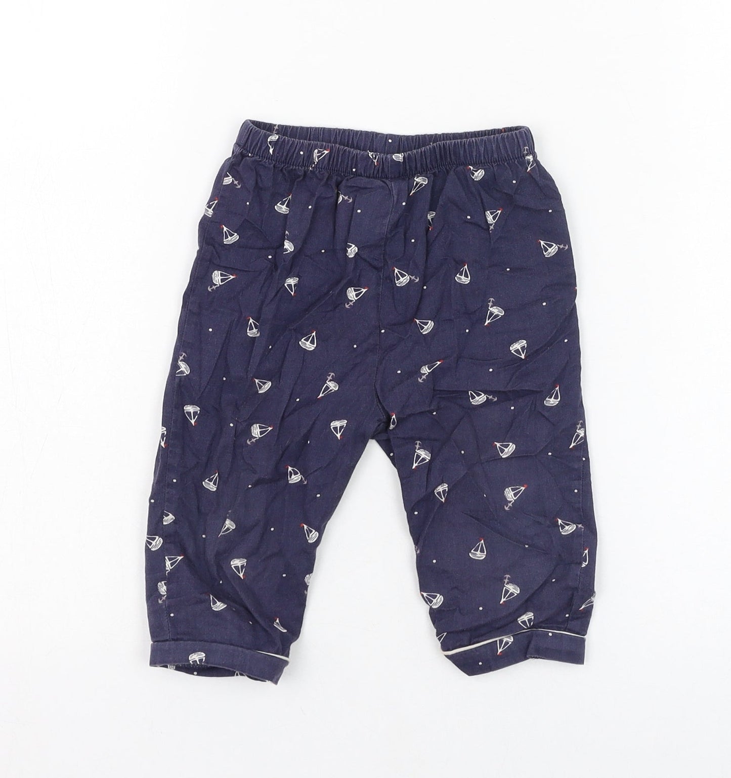 mamas & papas Boys Blue  Cotton Jogger Trousers Size 9-12 Months  Pullover - Boats