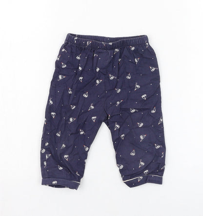 mamas & papas Boys Blue  Cotton Jogger Trousers Size 9-12 Months  Pullover - Boats