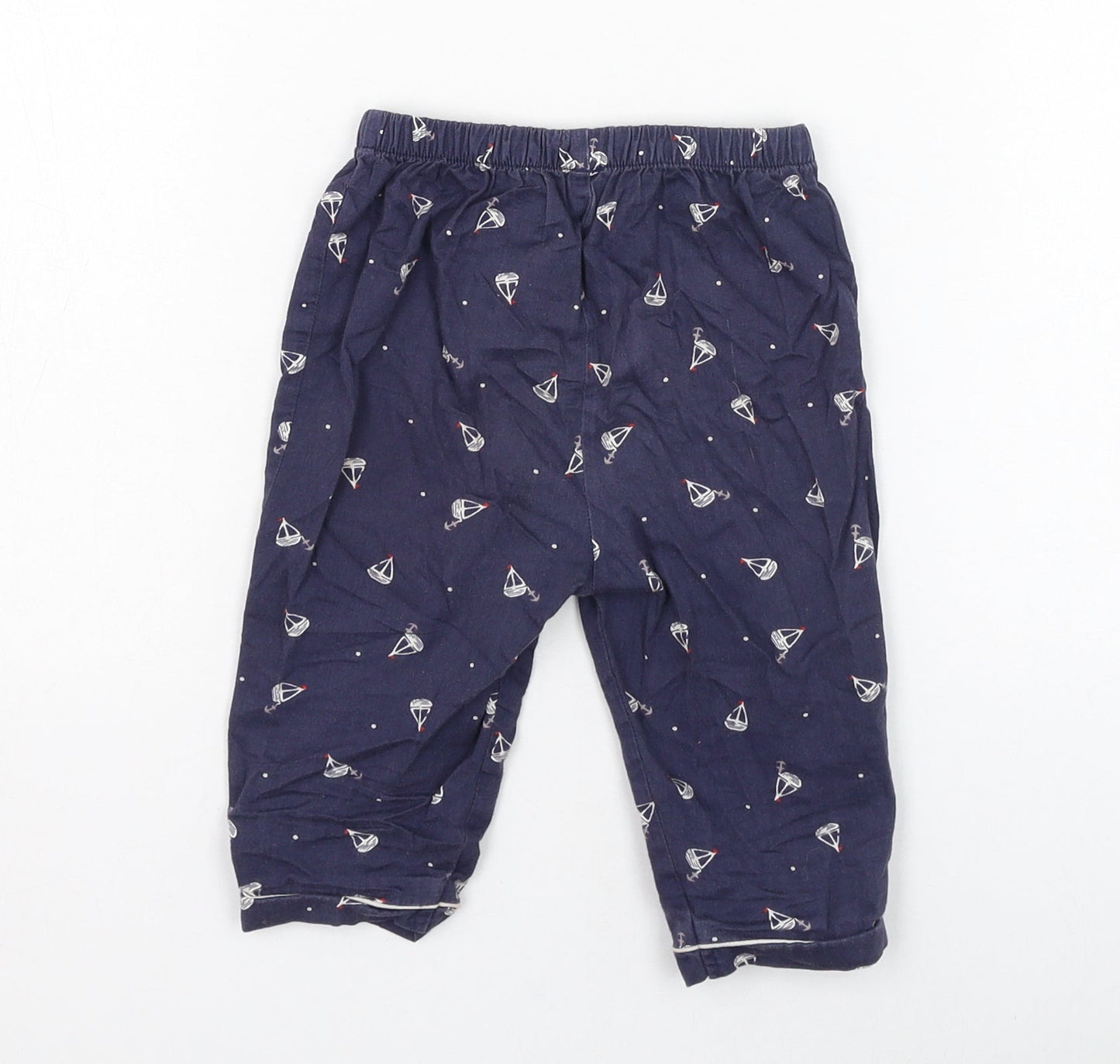 mamas & papas Boys Blue  Cotton Jogger Trousers Size 9-12 Months  Pullover - Boats