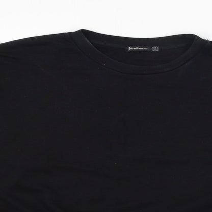 Stradivarius Womens Black Geometric Polyester Pullover Sweatshirt Size S  Pullover