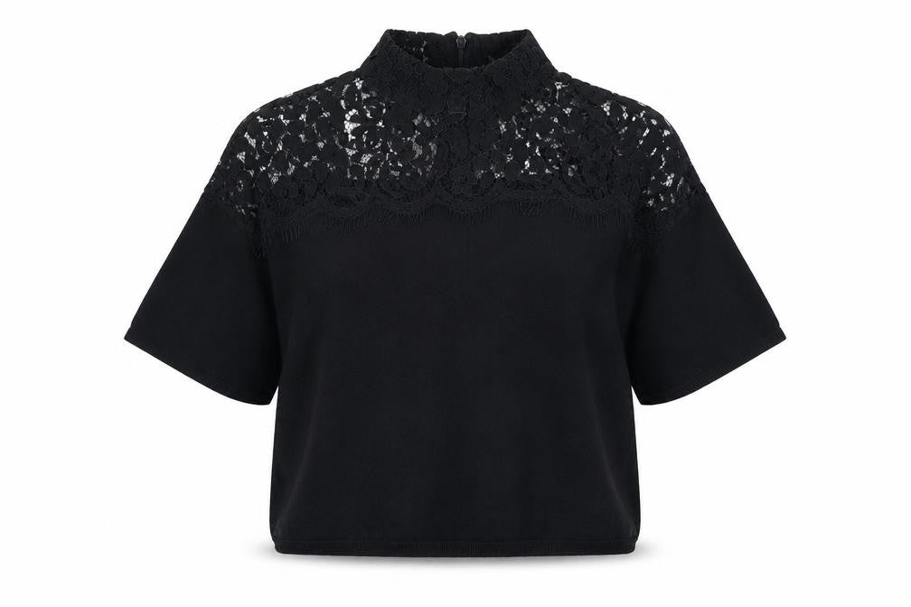 Womens UK Size 10 Topshop Black Basic T-Shirt
