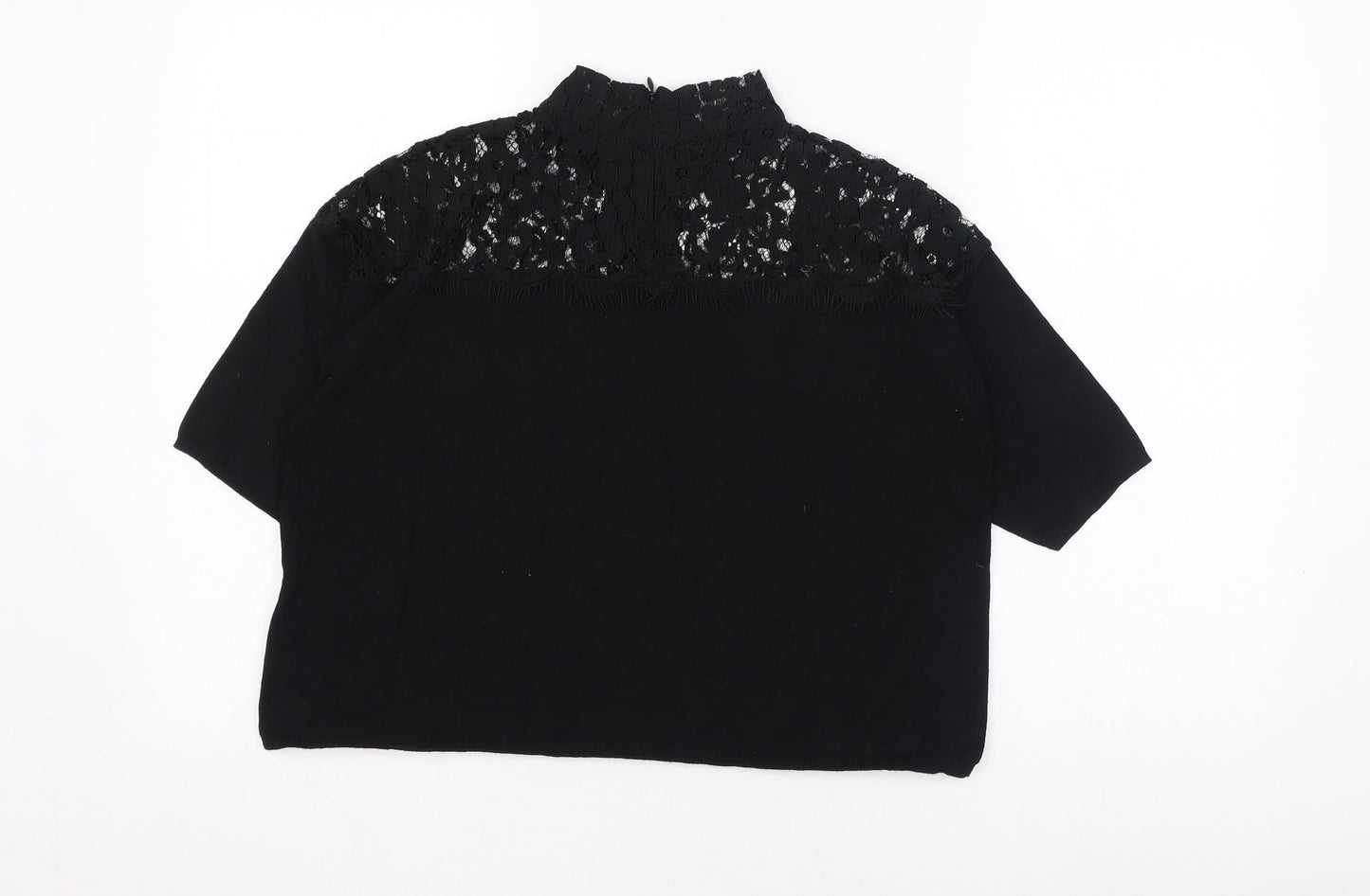 Womens UK Size 10 Topshop Black Basic T-Shirt