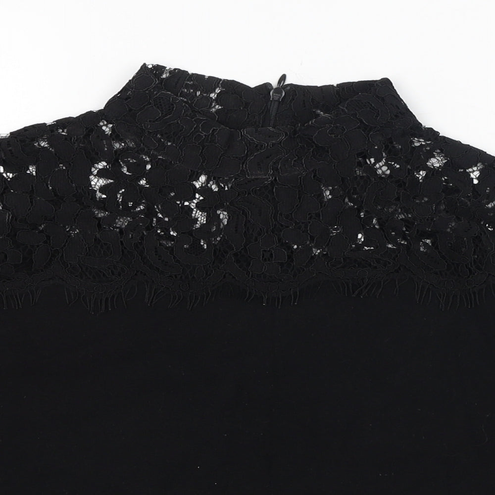 Womens UK Size 10 Topshop Black Basic T-Shirt