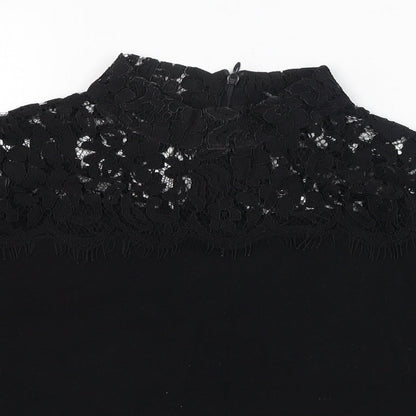 Womens UK Size 10 Topshop Black Basic T-Shirt