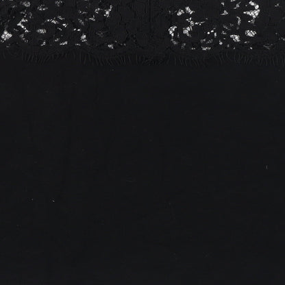Womens UK Size 10 Topshop Black Basic T-Shirt
