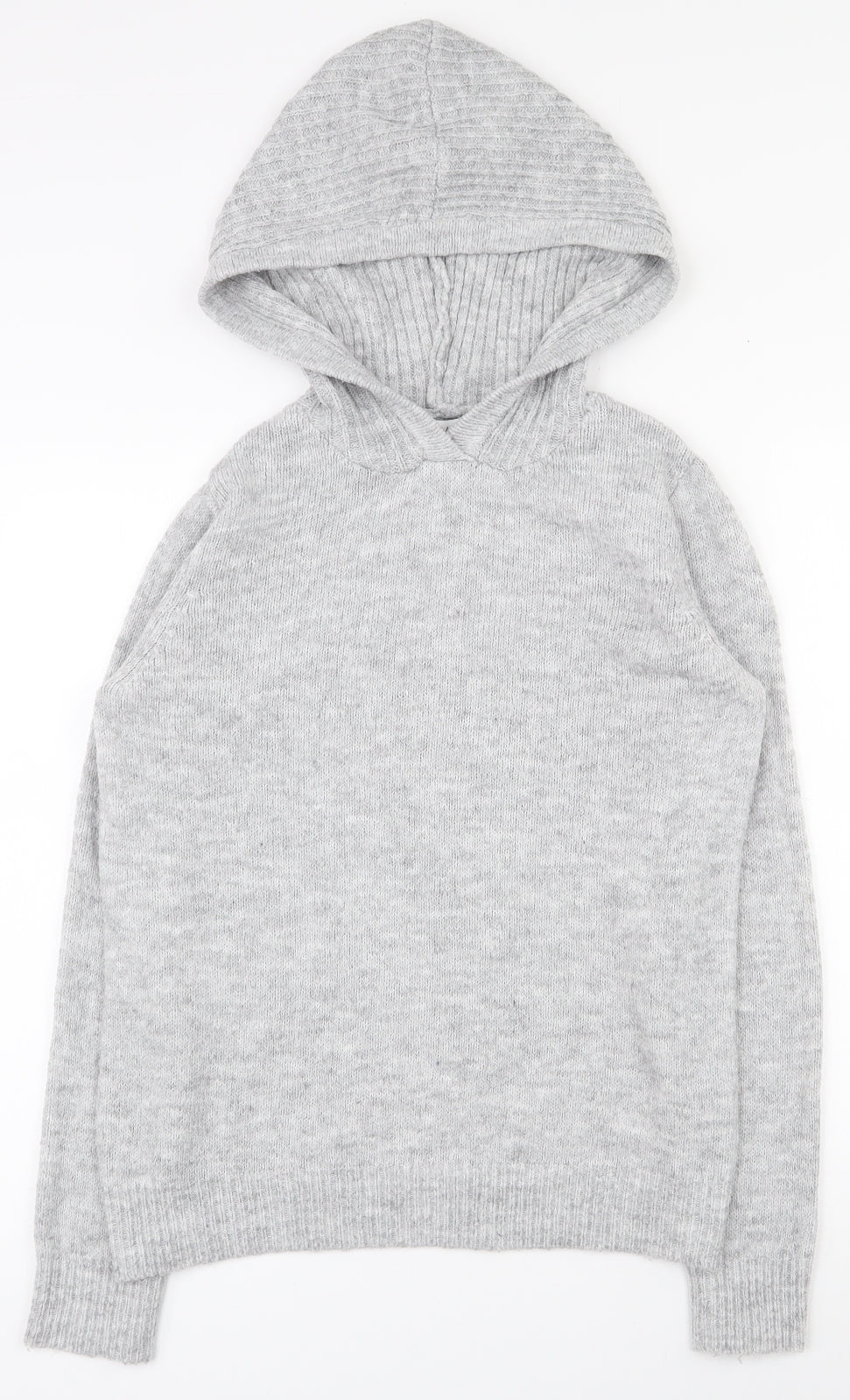 Papaya Womens Grey Crew Neck  Acrylic Pullover Jumper Size S