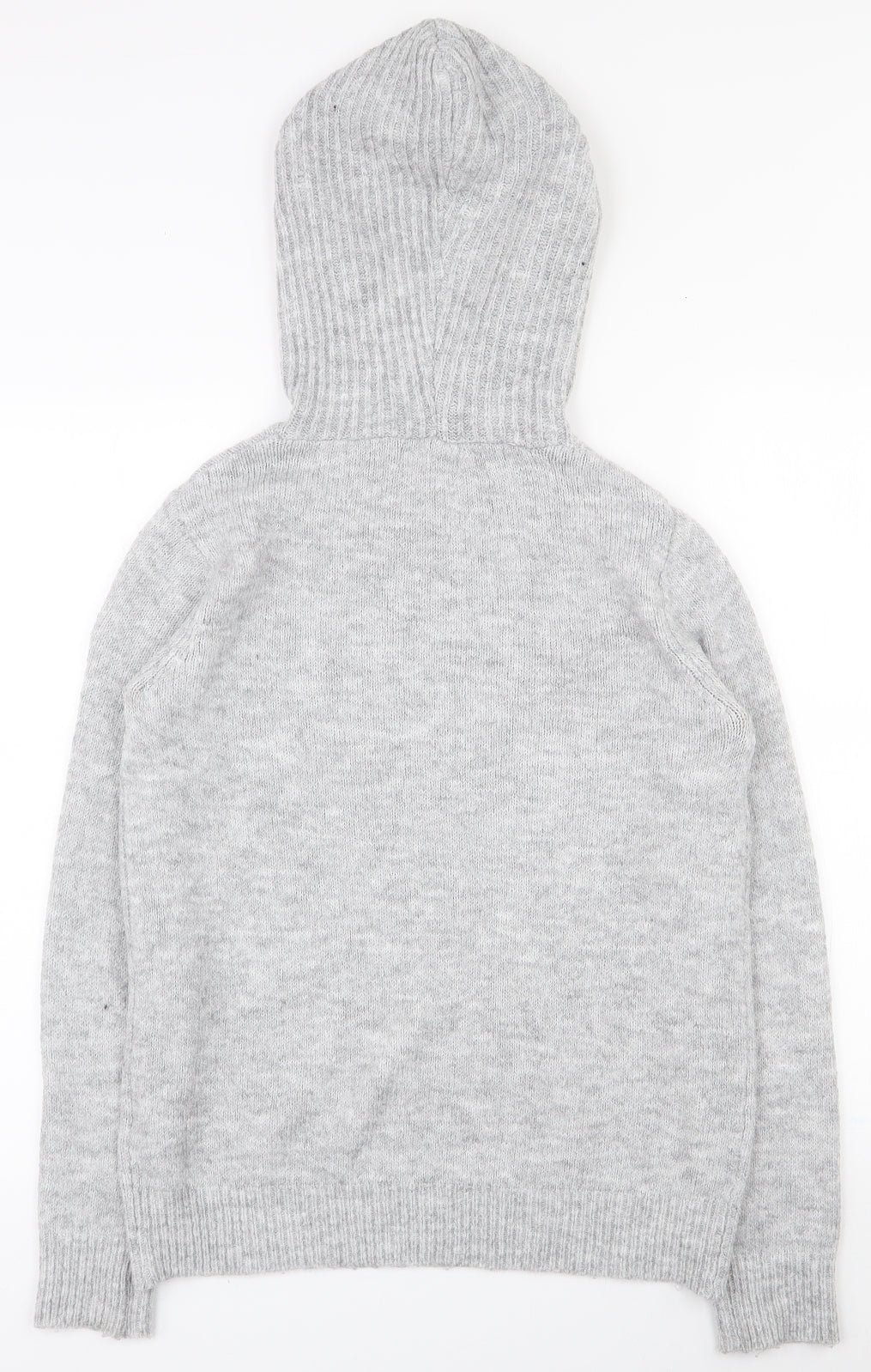 Papaya Womens Grey Crew Neck  Acrylic Pullover Jumper Size S