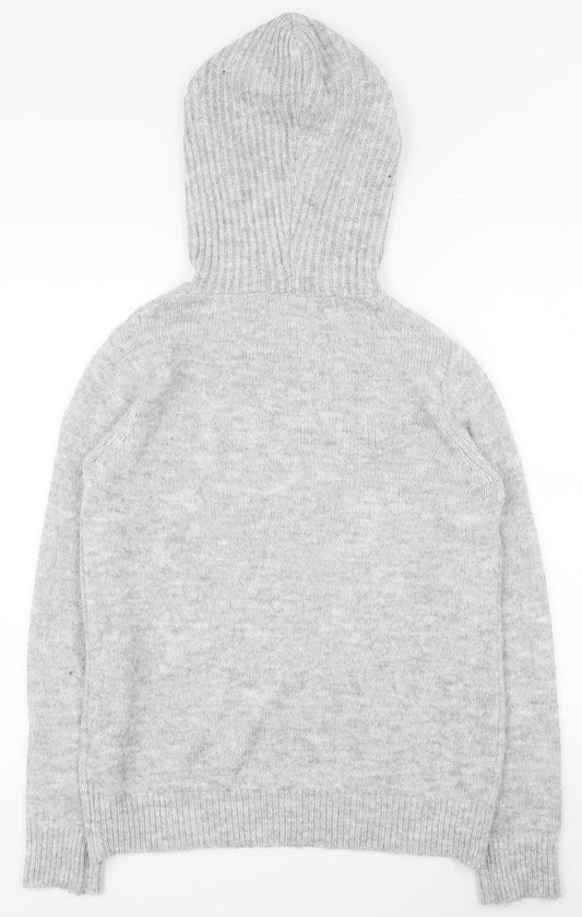 Papaya Womens Grey Crew Neck  Acrylic Pullover Jumper Size S