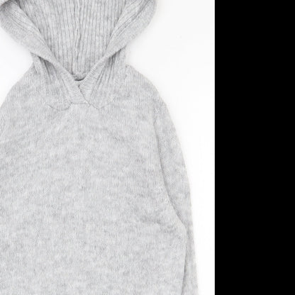 Papaya Womens Grey Crew Neck  Acrylic Pullover Jumper Size S