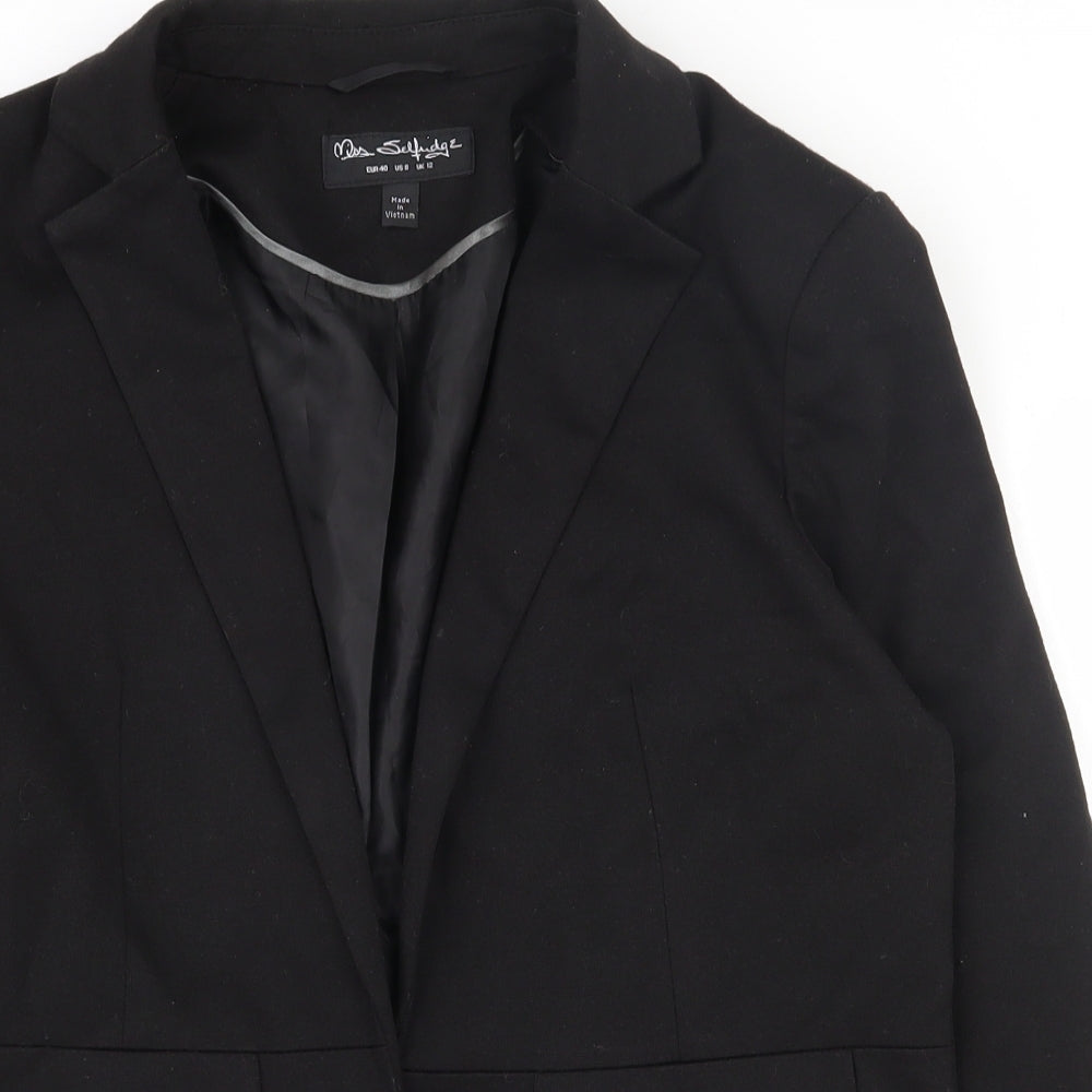 Miss Selfridge Womens Black  Polyester Jacket Suit Jacket Size 12   - Open
