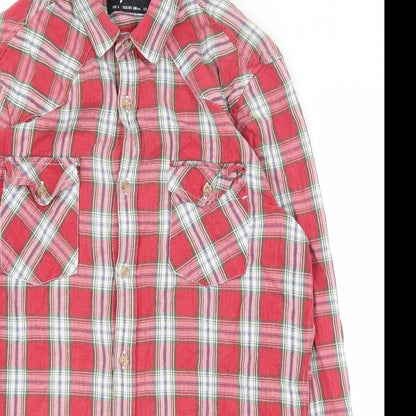 Mens UK Size L Topman Red  Button-Up Long Sleeve Casual Shirt