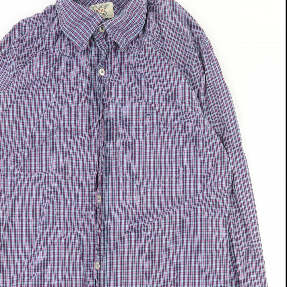Mens UK Size S NEXT Blue  Button-Up Long Sleeve Casual Shirt