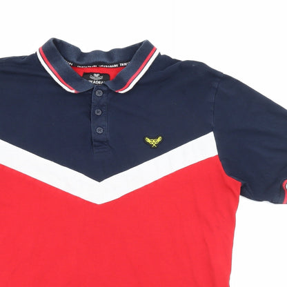 Threadbare Mens Red  Cotton  Polo Size M Collared Button