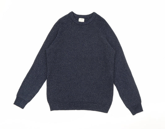 Marks and Spencer Mens Blue Crew Neck  Polyamide Pullover Jumper Size M