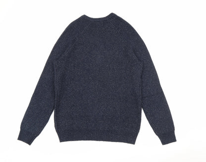 Marks and Spencer Mens Blue Crew Neck  Polyamide Pullover Jumper Size M